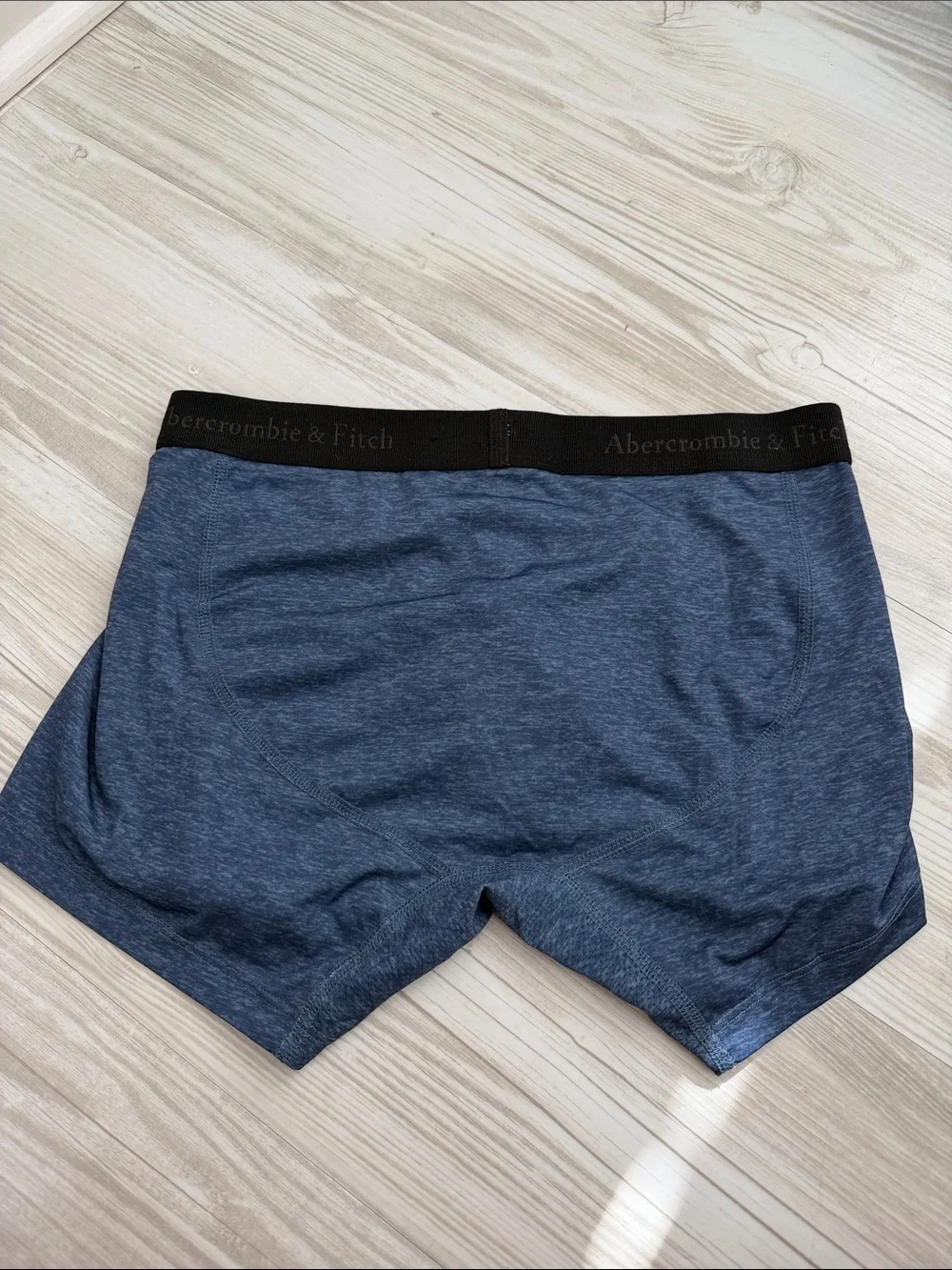 Abercrombie & Fitch Men's Heather Blue Boxer Briefs with Black Waistband